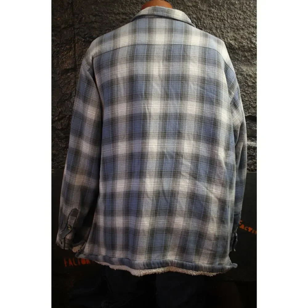 Vintage I.C. Mist Sherpa Lined Plaid Flannel Jacket 3X Heavyweight Workwear
